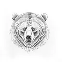 bear forest tattoo design idea