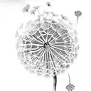 Dandelion and birds tattoo design idea