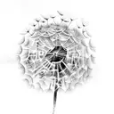 Dandelion and birds tattoo design idea