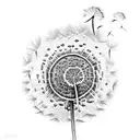 Dandelion and birds tattoo design idea