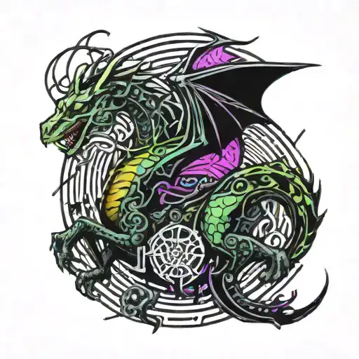 saint George and the dragon tattoo design idea