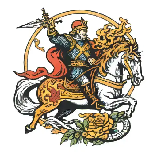 saint George slaying dragon tattoo design idea