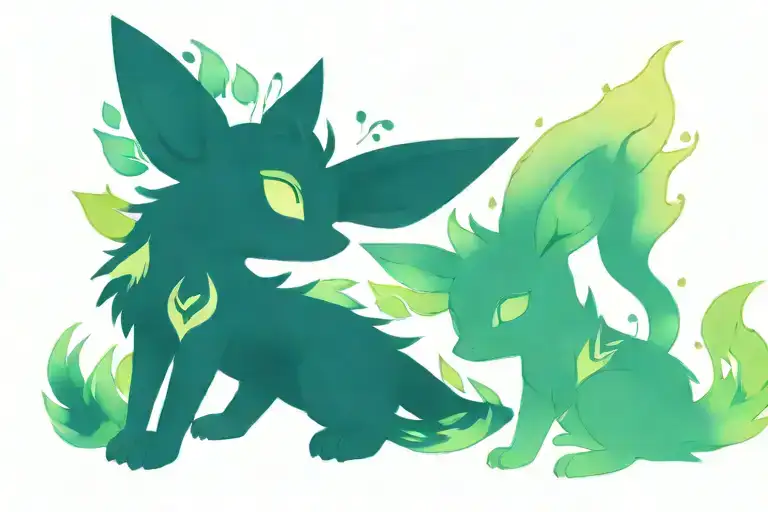 Umbreon and leafeon tattoo design idea