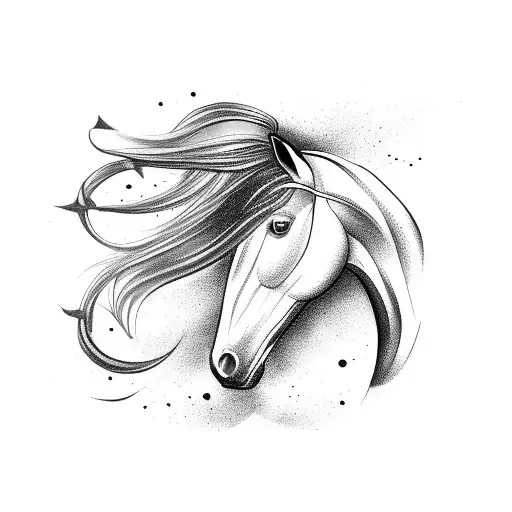 horse shoe tattoo design idea