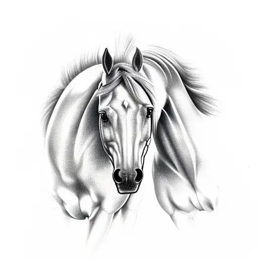 5 horses tattoo design idea