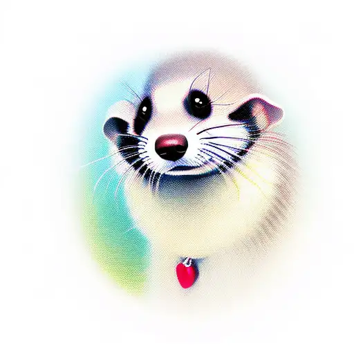 dog ferret memorial  tattoo design idea