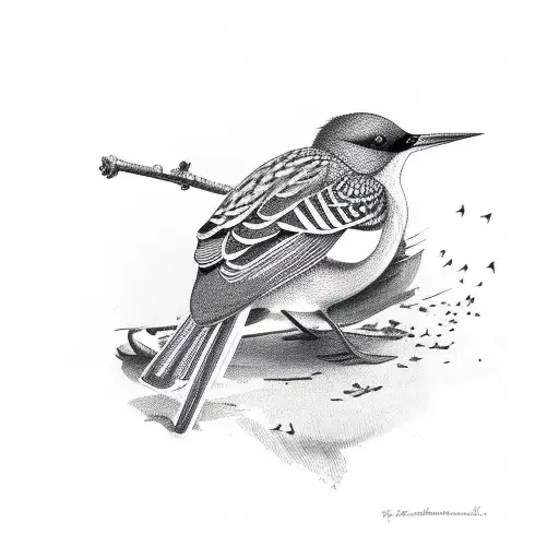 french starling tattoo design idea