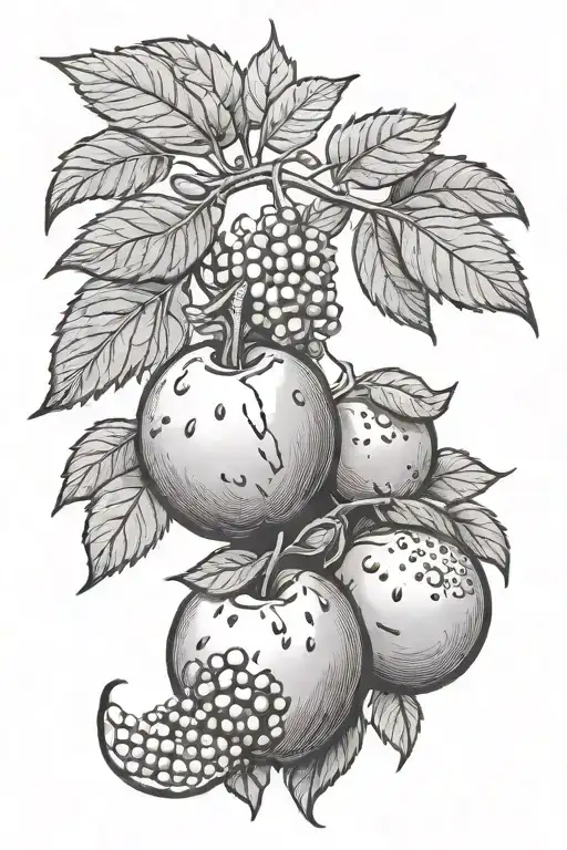 Forbidden fruit tattoo design idea