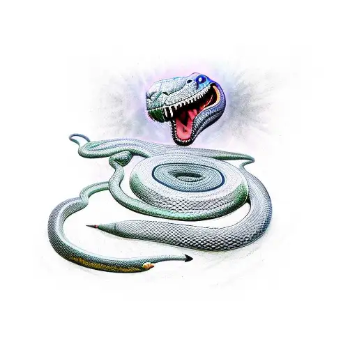 new school viper snake full color  tattoo design idea