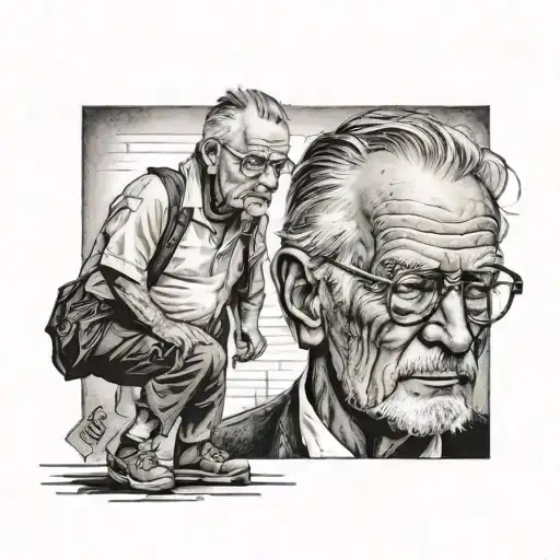 daddy owner walking tattoo design idea