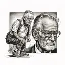 daddy owner walking tattoo design idea