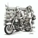 daddy owner walking tattoo design idea