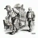 daddy owner walking tattoo design idea