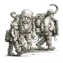 daddy owner walking tattoo design idea