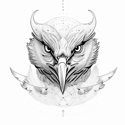 National park with an eagle in moonshine tattoo design idea