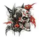 Batman half skull wearing tattoo design idea