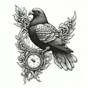 pigeon broken clamp scales tattoo design idea