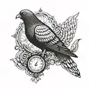 pigeon broken clamp scales tattoo design idea