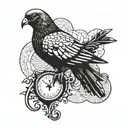pigeon broken clamp scales tattoo design idea