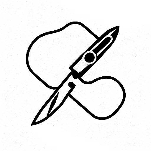 simple outline of foldable swiss army knife  tattoo design idea