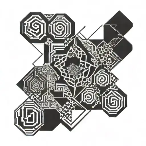 A geometric pattern representing J9's love for mathematics and precision tattoo design idea