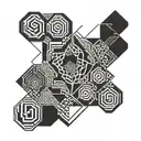 A geometric pattern representing J9's love for mathematics and precision tattoo design idea