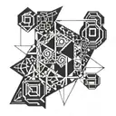 A geometric pattern representing J9's love for mathematics and precision tattoo design idea