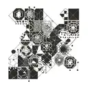 A geometric pattern representing J9's love for mathematics and precision tattoo design idea