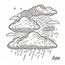 Rain cloud storm tattoo design idea
