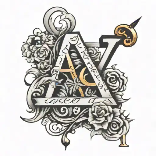 the letters 1of1 tattoo design idea