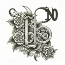 the letters 1of1 tattoo design idea
