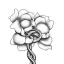anchor and flowers tattoo design idea