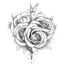 anchor and flowers tattoo design idea