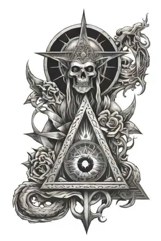 occult themed tattoo featuring tattoo design idea
