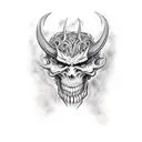 devil with kalashnikov tattoo design idea