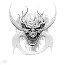 devil with kalashnikov tattoo design idea