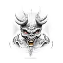 devil with kalashnikov tattoo design idea