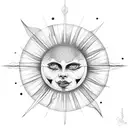 sun with moon  tattoo design idea