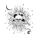 sun with moon  tattoo design idea