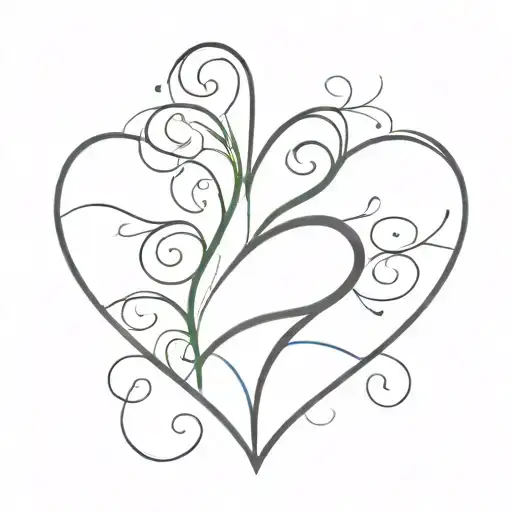 AAA heart shape tattoo design idea