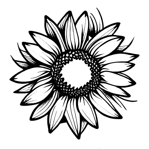Honey Bee, four (4) sunflowers, 5"x5" tattoo design idea