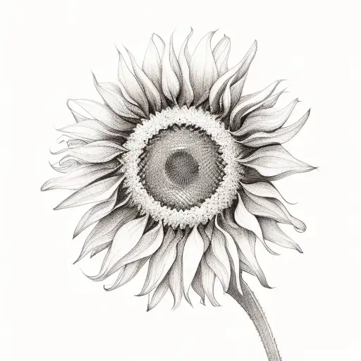 bees around a single sunflower tattoo design idea