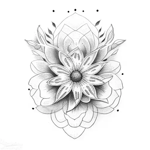 Flower psalm 139:8 tattoo design idea