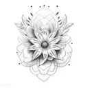 Flower psalm 139:8 tattoo design idea