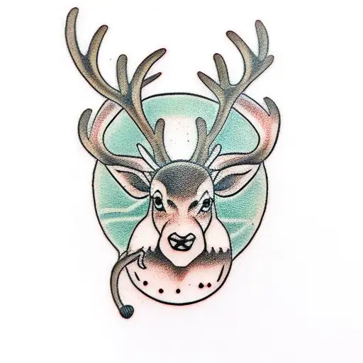 reindeer tattoo design idea