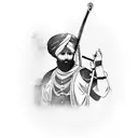 Anime-inspired sikh warrior wielding a futuristic sword tattoo design idea
