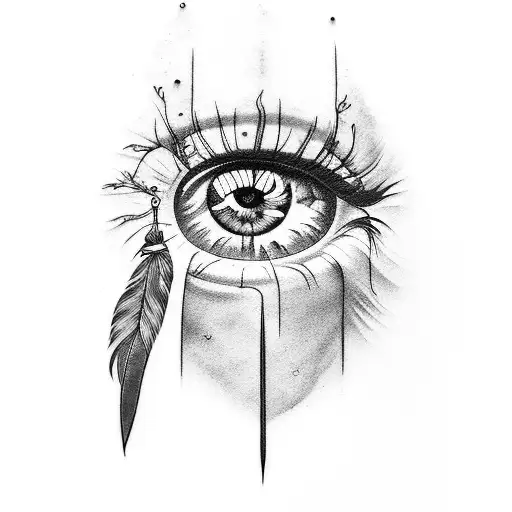 Pocahontas eyes and lashes tattoo design idea