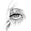 Pocahontas eyes and lashes tattoo design idea