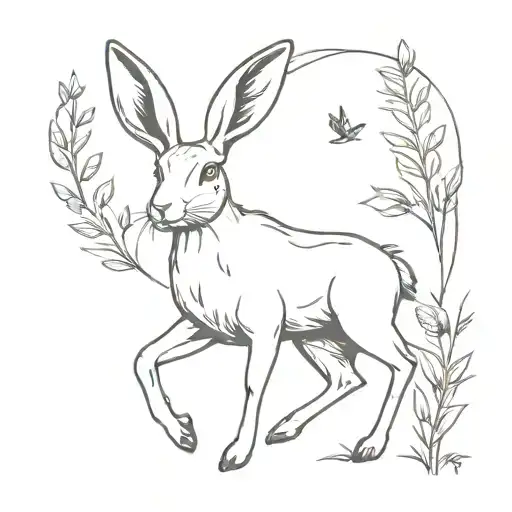 Harley, Meadow, Hare  tattoo design idea