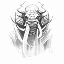 Mammoth with lightning tattoo design idea